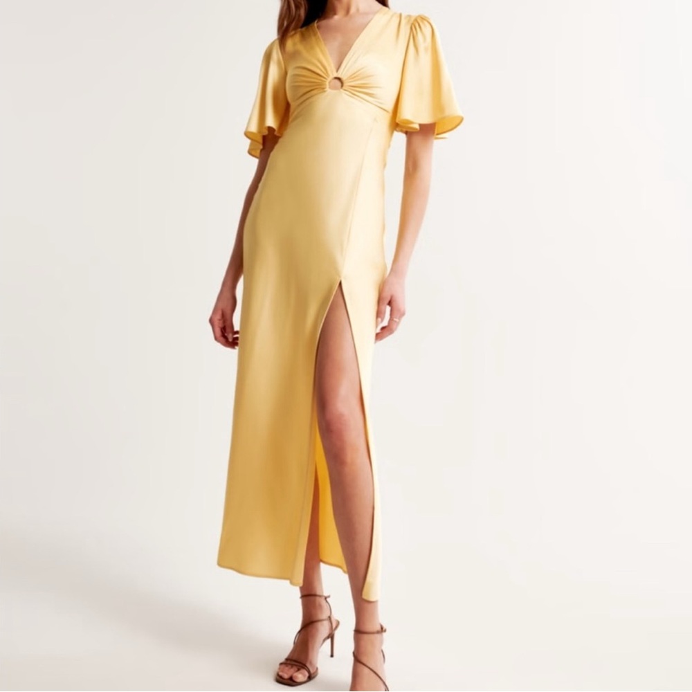Abercrombie & Fitch Yellow angel o-ring dress